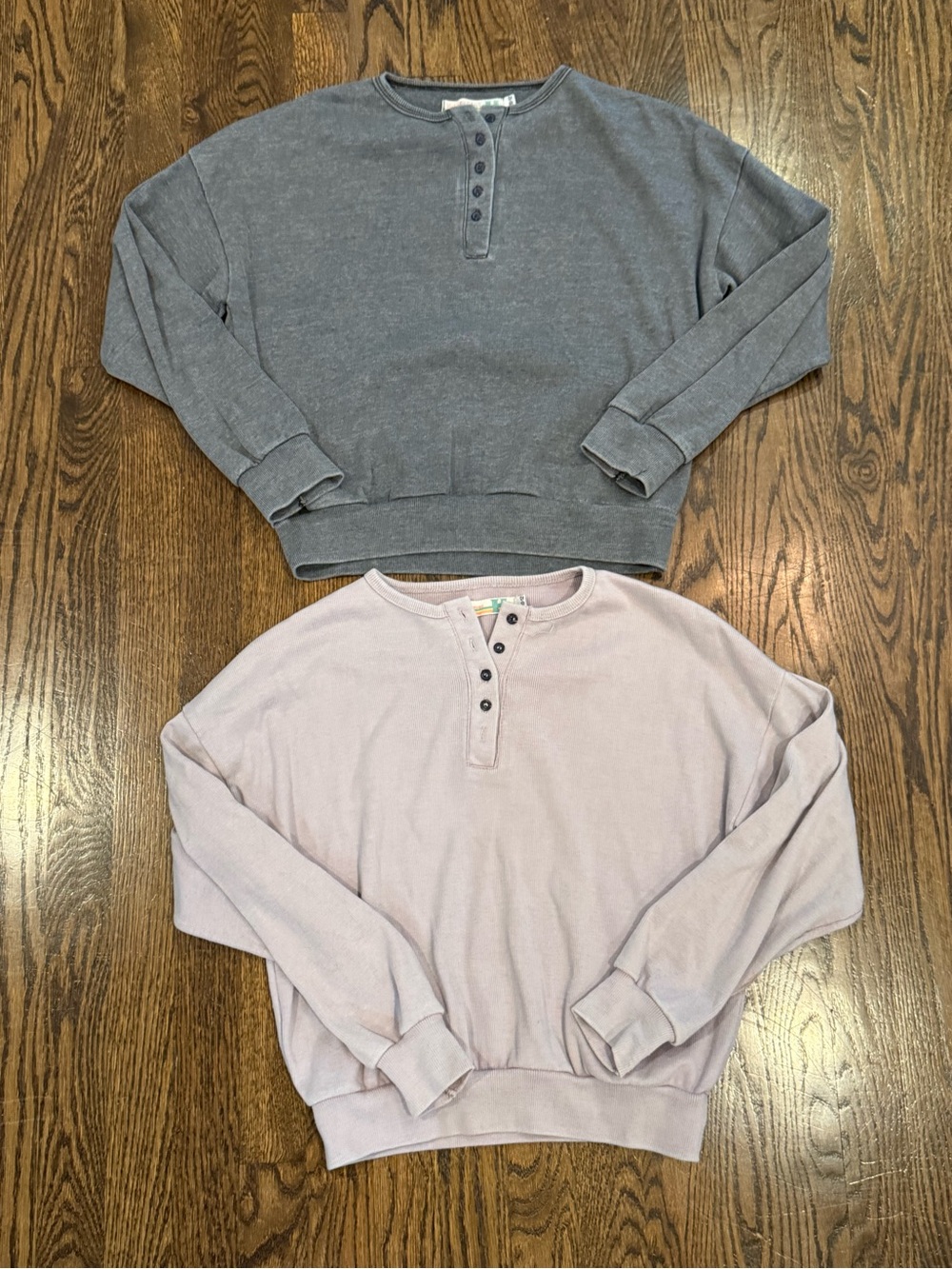 Vintage Havana Kids Henley Sweatshirts - Gray & Light Pink (price for both)